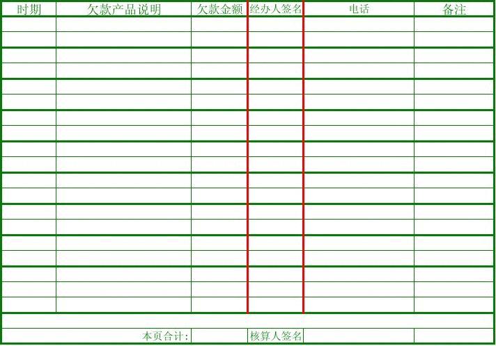 睛兴科技客户欠款记录表