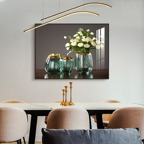 餐厅北欧风格现代简约装饰画客厅墙画大气艺术花瓶现代装饰画