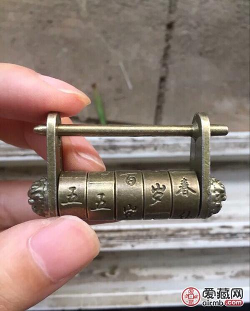 纯铜挂箱锁中式古铜锁密码锁挂锁