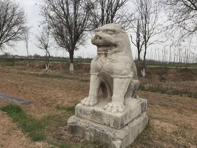 唐敬宗庄陵前的石狮子和石马