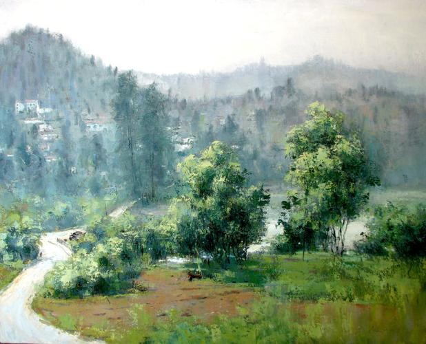 《家乡的风景-24》油画   (100*80cm) 左 建   (2015)