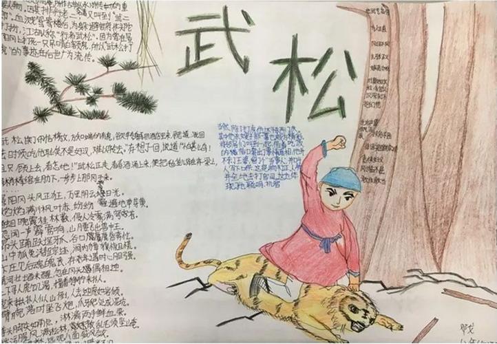 水浒传-武松打虎手抄报简单又漂亮