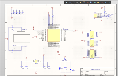 使用altium designer软件绘制一个stm32最小系统的电路原理图,pcb图.