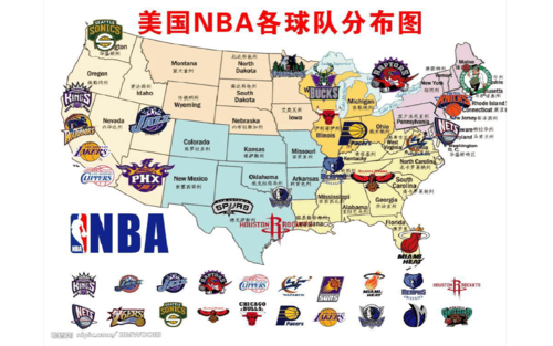 美国nba各篮球分布图