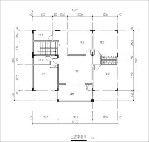 4x9.5米两层自建房设计