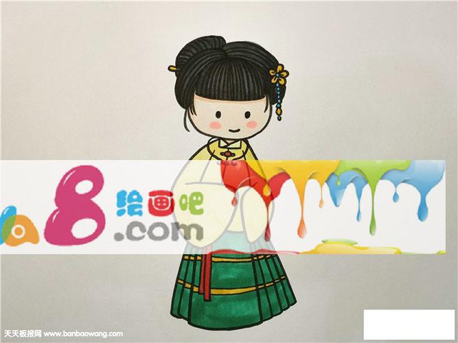 简笔画汉服怎么画