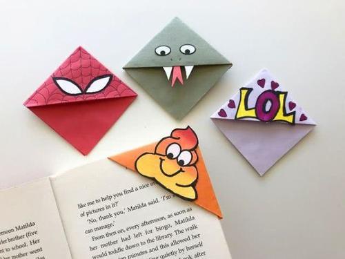 简单折纸卡通书签大全图片