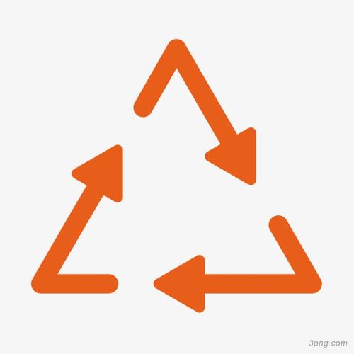 矢量黄色三角循环箭头箭号
