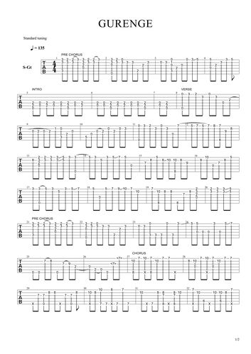 指弹吉他谱gurenge鬼灭之刃