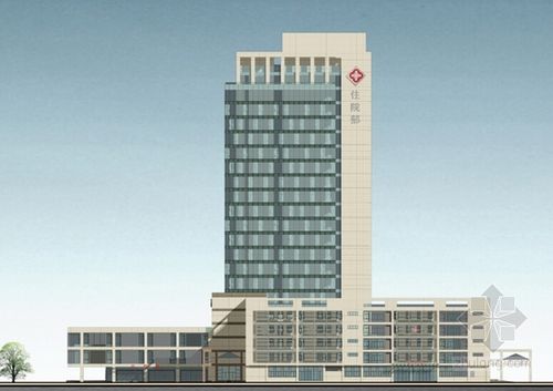 现代风格综合性医院规划及单体建筑立面图