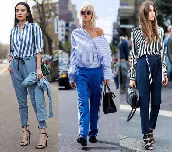 条纹衬衫是除纯色衬衫外另一个比较易搭配衬衫单品,条纹衬衫有着撞色