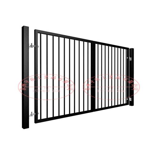 小区铁艺大门双开的平顶铁门 2米宽1米高