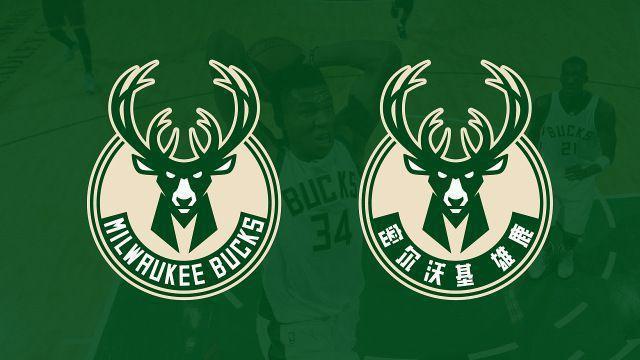 6,密尔沃基雄鹿队(milwaukee bucks)球队logo英文版与中文版对比照.
