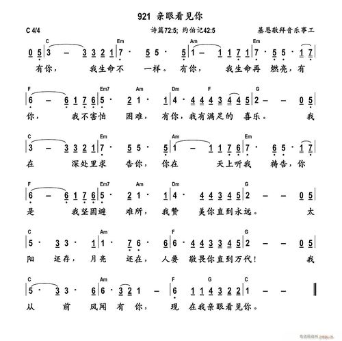 亲眼看见你 官方谱(九字歌谱)1