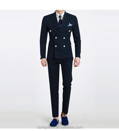 2016 modern business slim fit double breasted suit