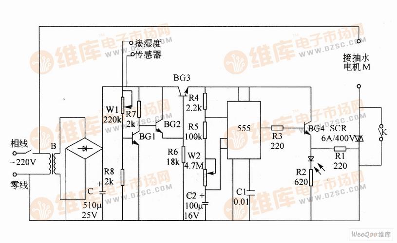 自动定时控制电路图    如图所示是由555定时器,降压整流电路,开关