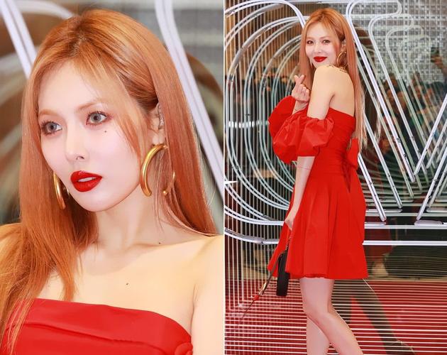 金泫雅红衣出席活动,女神小露香肩非常美,不过她的美瞳有些抢镜