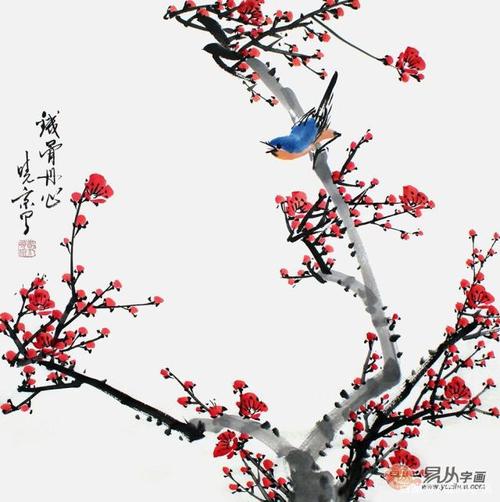 当代艺术:郑晓京老师写意梅花国画
