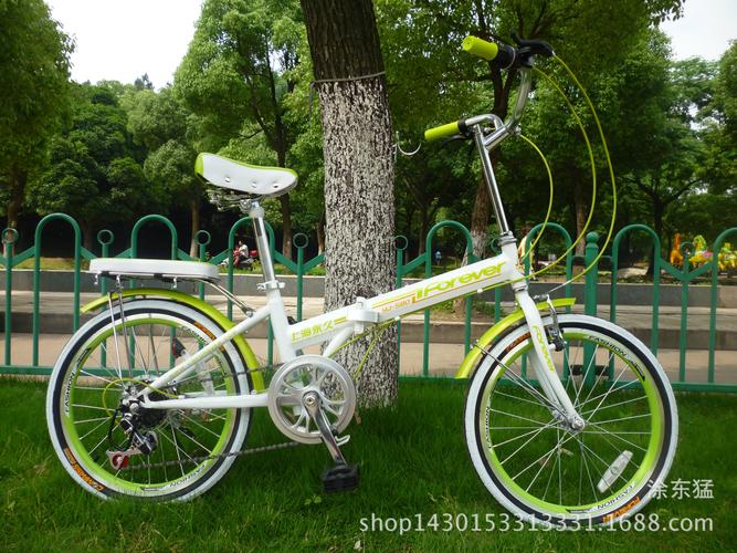 正品上海永久自行折叠车7变速v刹20寸淑女儿童成人580冰雪自行车