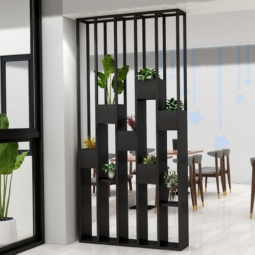 铁艺屏风置物架创意办公室花架家用入户装饰收纳架展示架客厅隔断