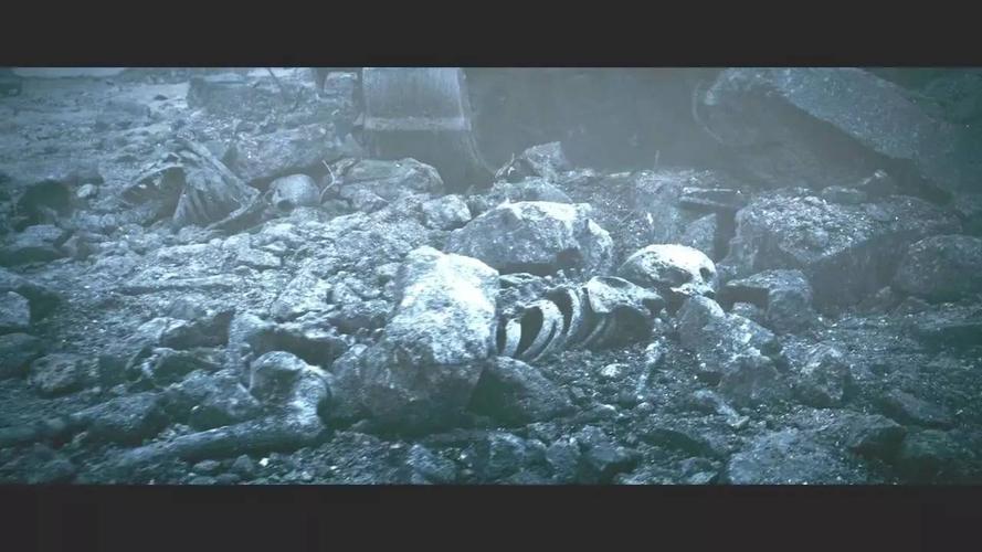 四周都是残垣断壁,空气中到处是辐射尘,废墟之下露出死者的森森白骨.