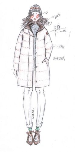 插画,服装设计稿,冬季,日系,韩系, ,.