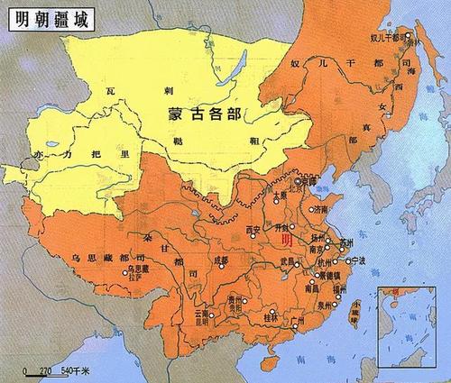 弃地从朱棣开始,明朝疆域不断收缩,截至明末,实控疆域
