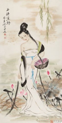 李凤英四尺西施浣纱北京美协会员询价