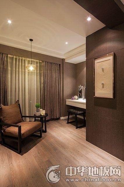 现代都市风格卧室灰白色木地板铺装效果图 实木地板图片