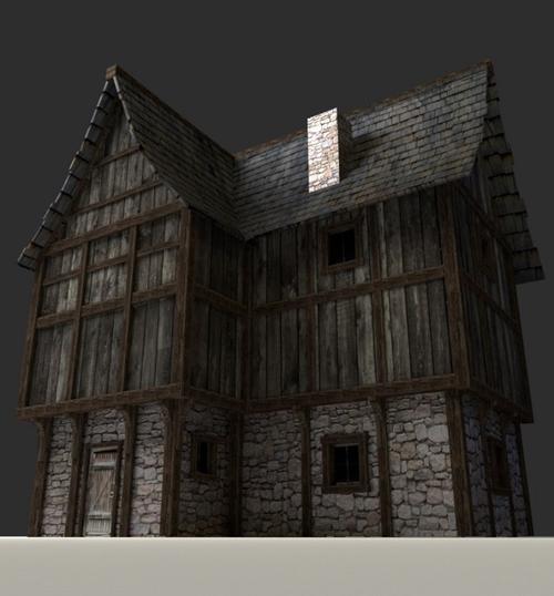 中世纪房屋blender模型展示