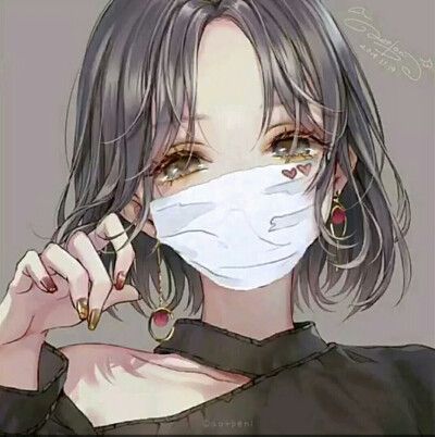 手机遮脸女生动漫头像2015