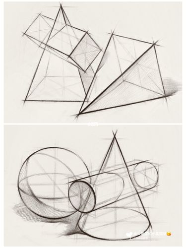 素描几何体组合教程_素描_教程_素描入门_人文_绘画