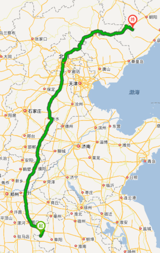 从阜阳临泉到喀左途径:大广高速公路,长深高速公路,开车全程1288