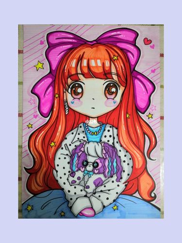 马克笔动漫人物手绘_手绘_马克笔_动漫_儿童画_马克笔