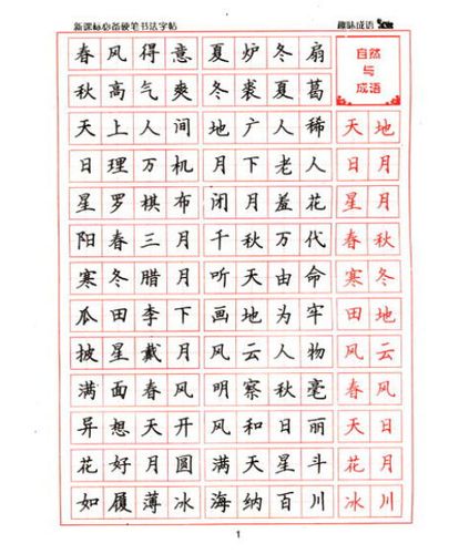 新课标必备硬笔书法:趣味成语钢笔楷书字帖