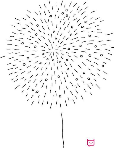 简单的烟花简笔画图片,一起看烟花