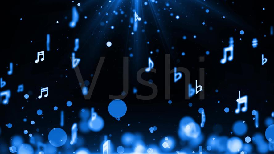 4k音乐五线谱音符上飘唯美意境背景