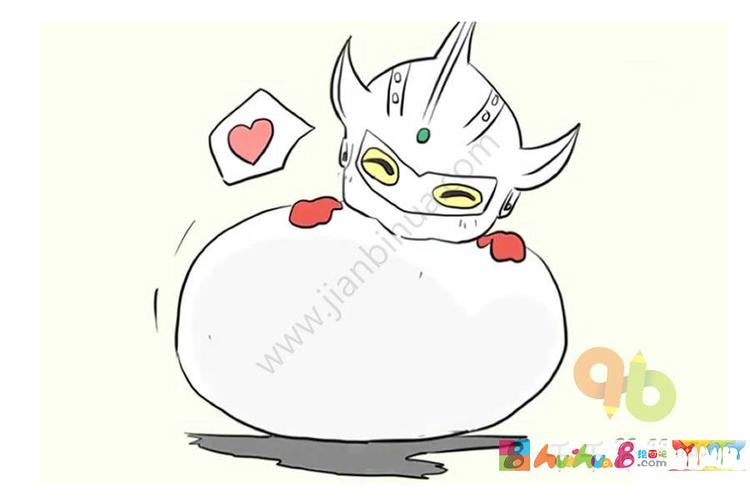 泰罗奥特曼吃年糕简笔画怎么画简笔画教程_绘画吧-画画