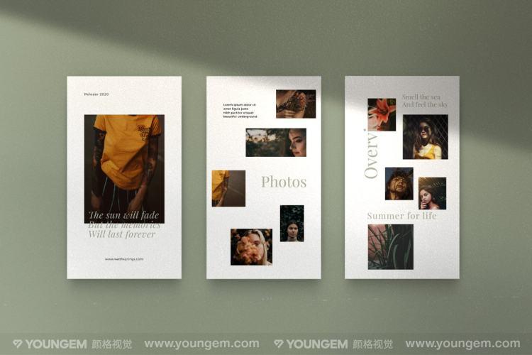 文艺轻奢时尚现代极简媒体公众号图文排版拼图ps版式设计素材模板