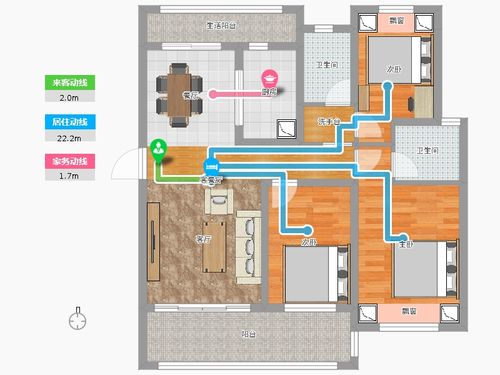 中国户型大全 亳州 碧桂园平侯府 3室2厅2卫1厨 100-130㎡  45 45