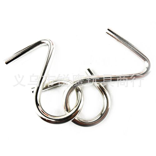 彩盒四件套 带解法说明书 智力解扣 金属益智解锁玩具 巧环套装