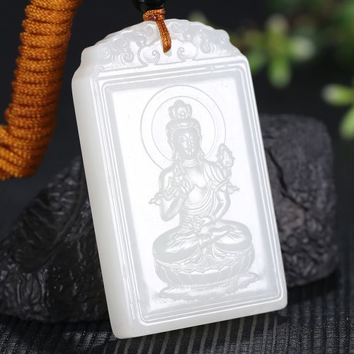 【大势至菩萨】和田玉白玉挂件 48.036克