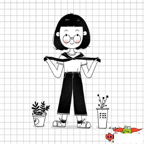 女孩简笔画简单又漂亮,一组可爱的小姐姐