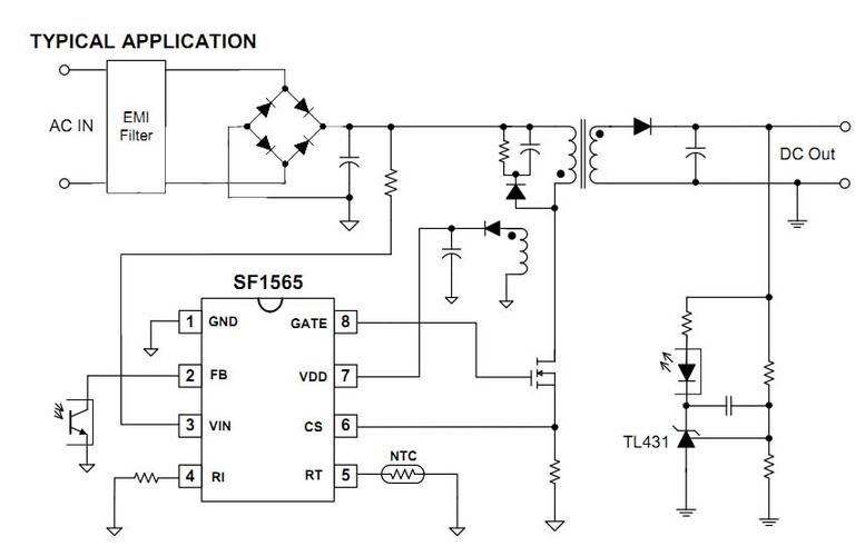 100w外置mos管电源管理芯片sf1565