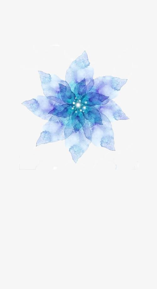 蓝色,冰花,水墨,装饰画