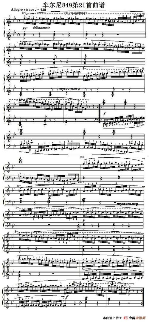 车尔尼849第21首曲谱及练习指导 提示:按f11切换浏览器全屏模式.