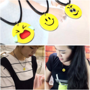 韩国ulzzang原宿风软萌童趣卡通黄色笑脸emoji表情锁骨颈链项链