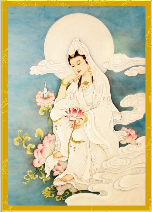 100张包邮结缘画像净土观音菩萨图佛像001 相纸双面塑封阿弥陀佛