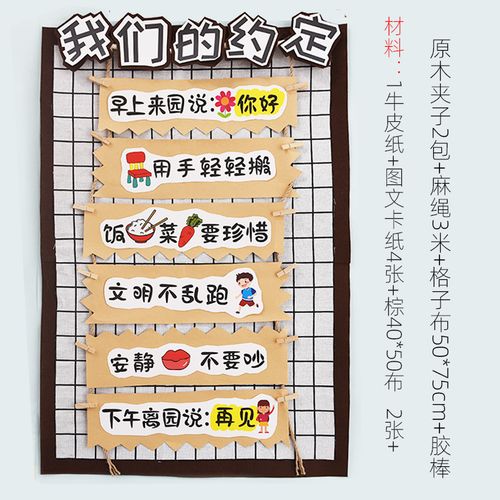 幼儿园区域活动装饰班级公约规则主题吊饰挂饰空中吊饰