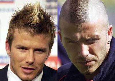 小贝的莫西干发型,世界上就是把头发拢到中间或者中间留"鸡冠"头.